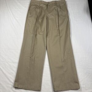 PANTS TWILL Dockers Khaki Mens 36x30 Brown Classic Fit Flat Front 100% Cotton